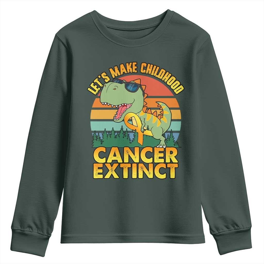 Childhood Cancer Warrior Support Youth Sweatshirt Make Extinct Dinosaur Pediatric Cancer
