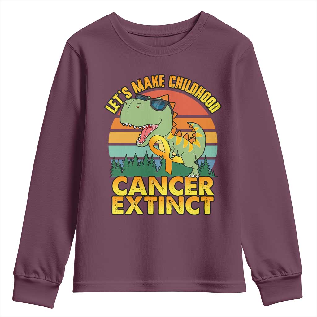 Childhood Cancer Warrior Support Youth Sweatshirt Make Extinct Dinosaur Pediatric Cancer