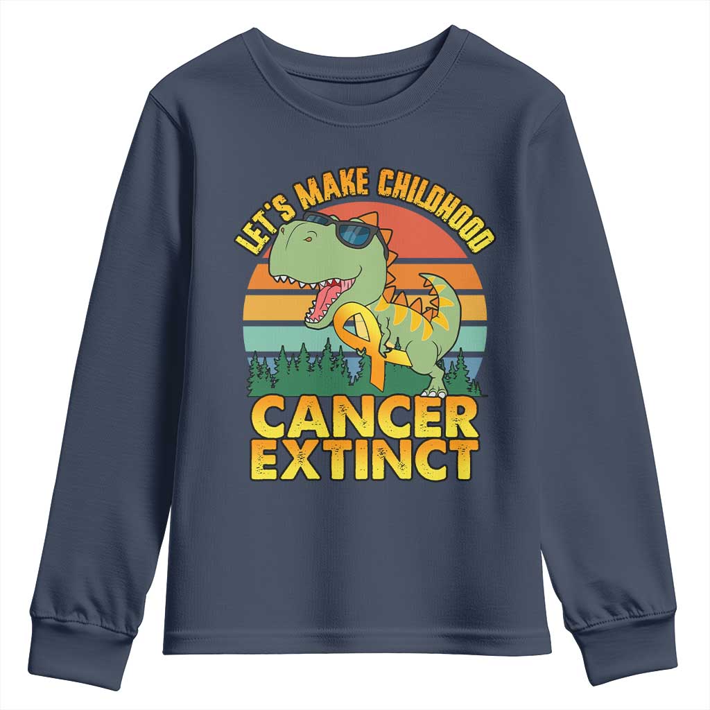 Childhood Cancer Warrior Support Youth Sweatshirt Make Extinct Dinosaur Pediatric Cancer