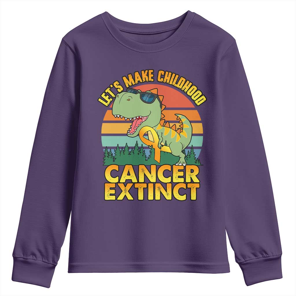 Childhood Cancer Warrior Support Youth Sweatshirt Make Extinct Dinosaur Pediatric Cancer