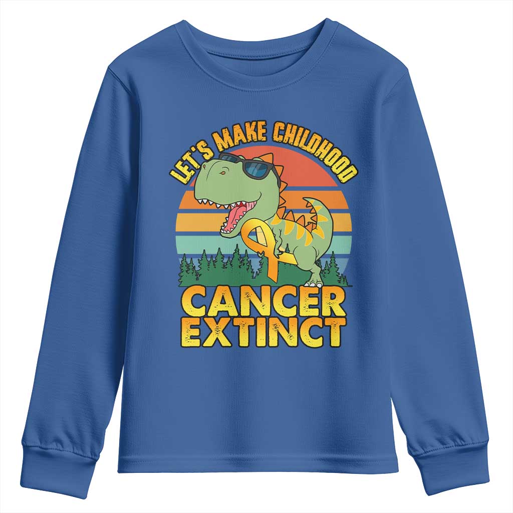 Childhood Cancer Warrior Support Youth Sweatshirt Make Extinct Dinosaur Pediatric Cancer