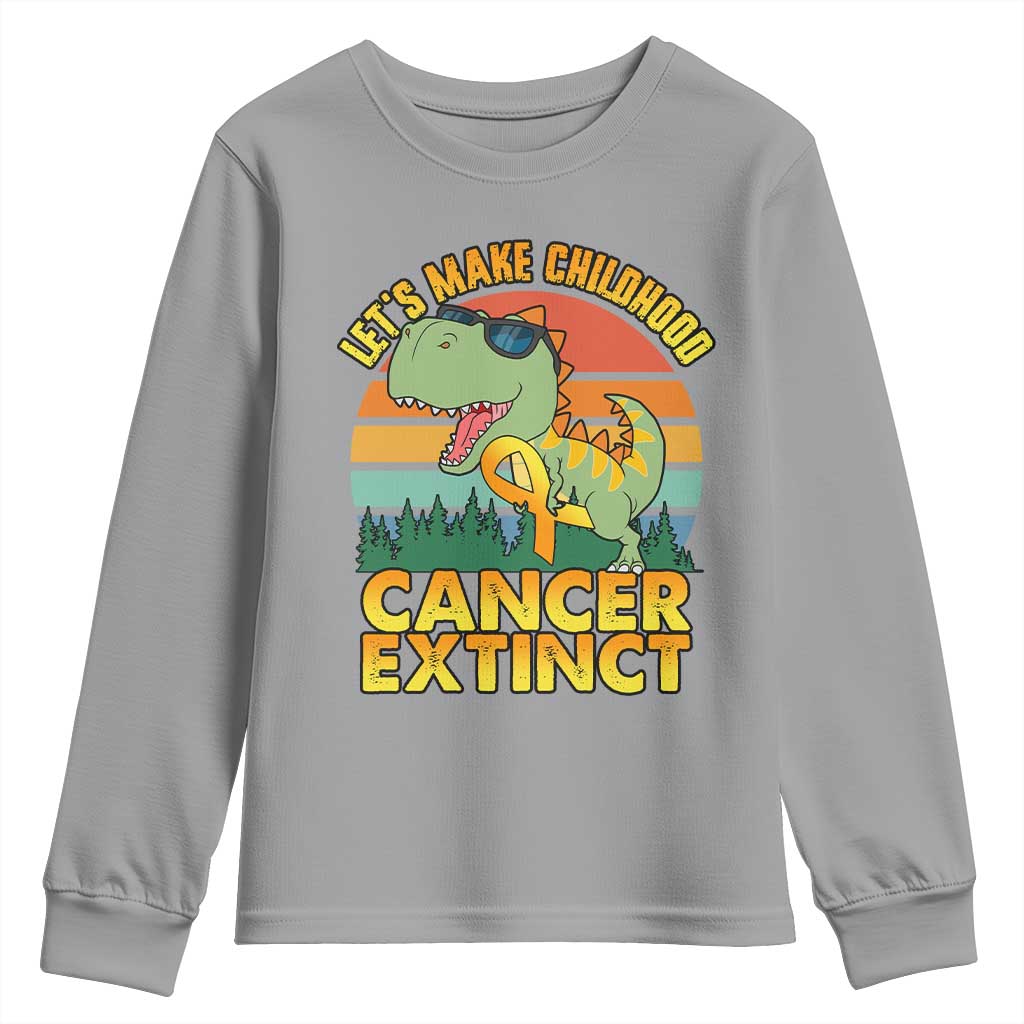 Childhood Cancer Warrior Support Youth Sweatshirt Make Extinct Dinosaur Pediatric Cancer