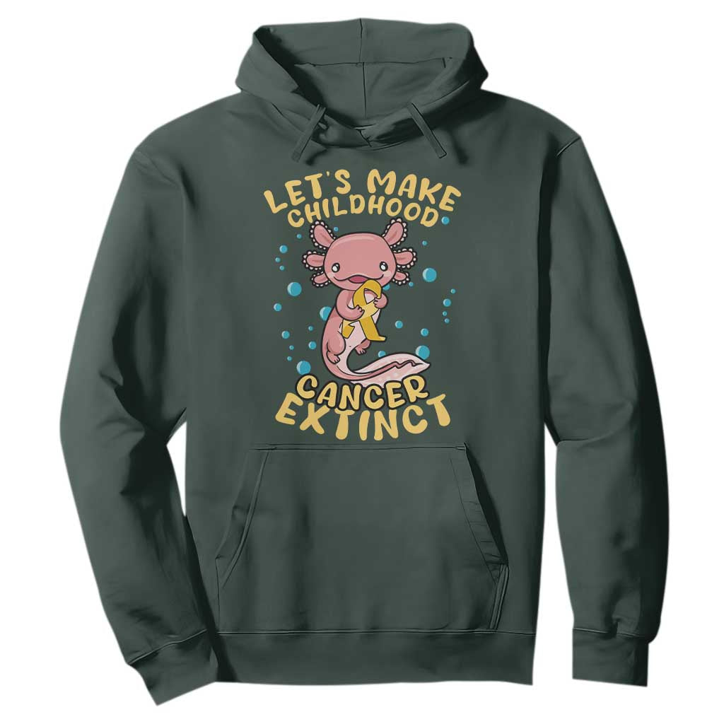 Childhood Cancer Warrior Support Hoodie Make Extinct Axolotl Pediatric Cancer