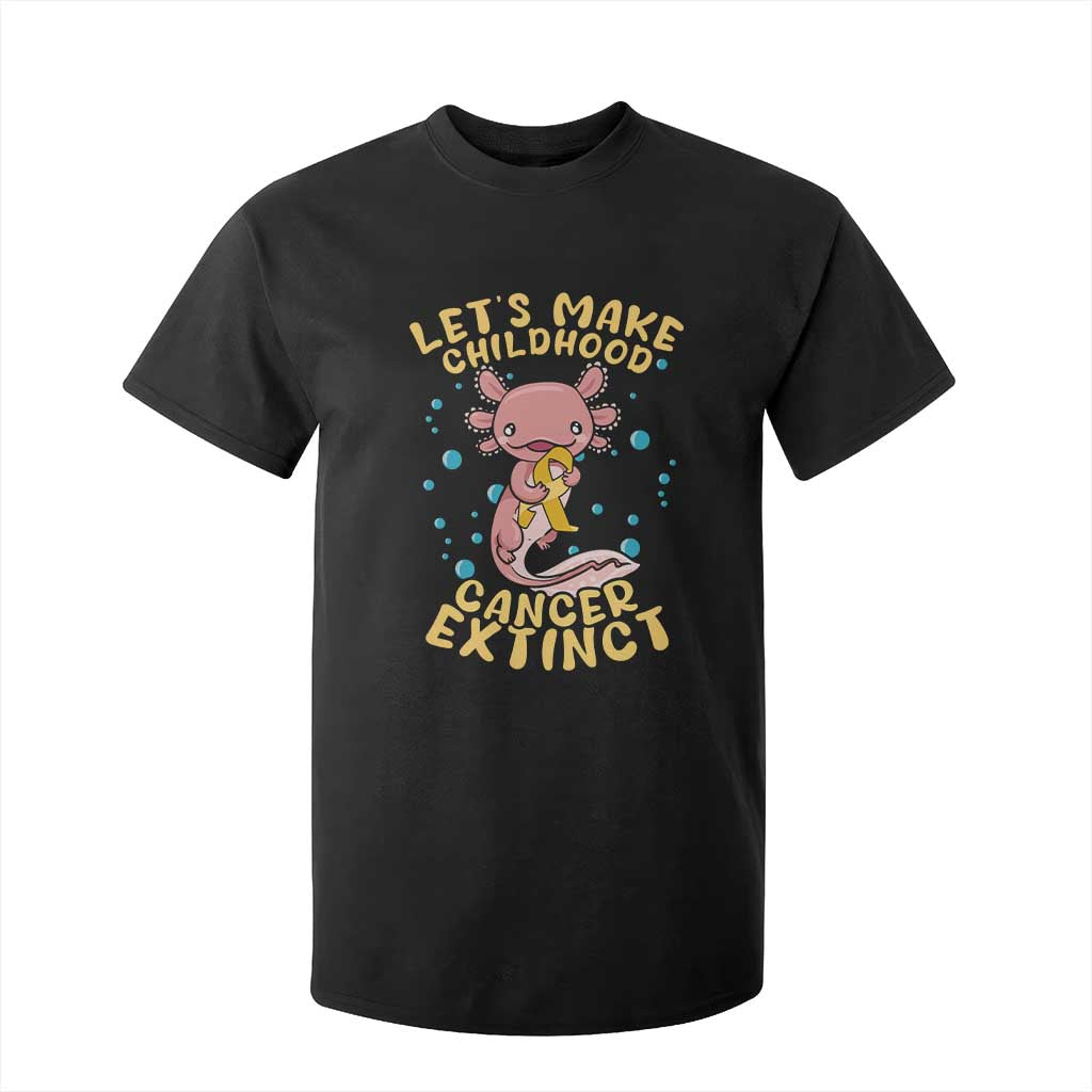 Childhood Cancer Warrior Support T Shirt For Kid Make Extinct Axolotl Pediatric Cancer