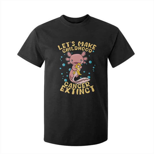 Childhood Cancer Warrior Support T Shirt For Kid Make Extinct Axolotl Pediatric Cancer