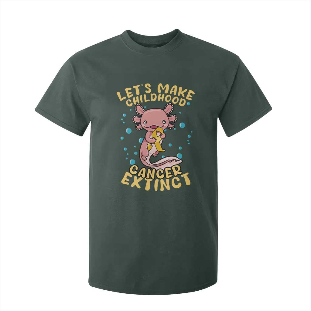 Childhood Cancer Warrior Support T Shirt For Kid Make Extinct Axolotl Pediatric Cancer