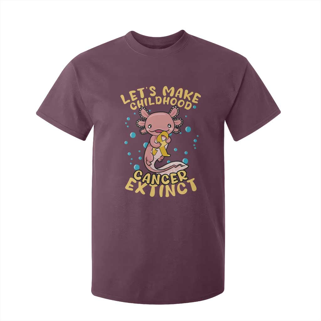 Childhood Cancer Warrior Support T Shirt For Kid Make Extinct Axolotl Pediatric Cancer