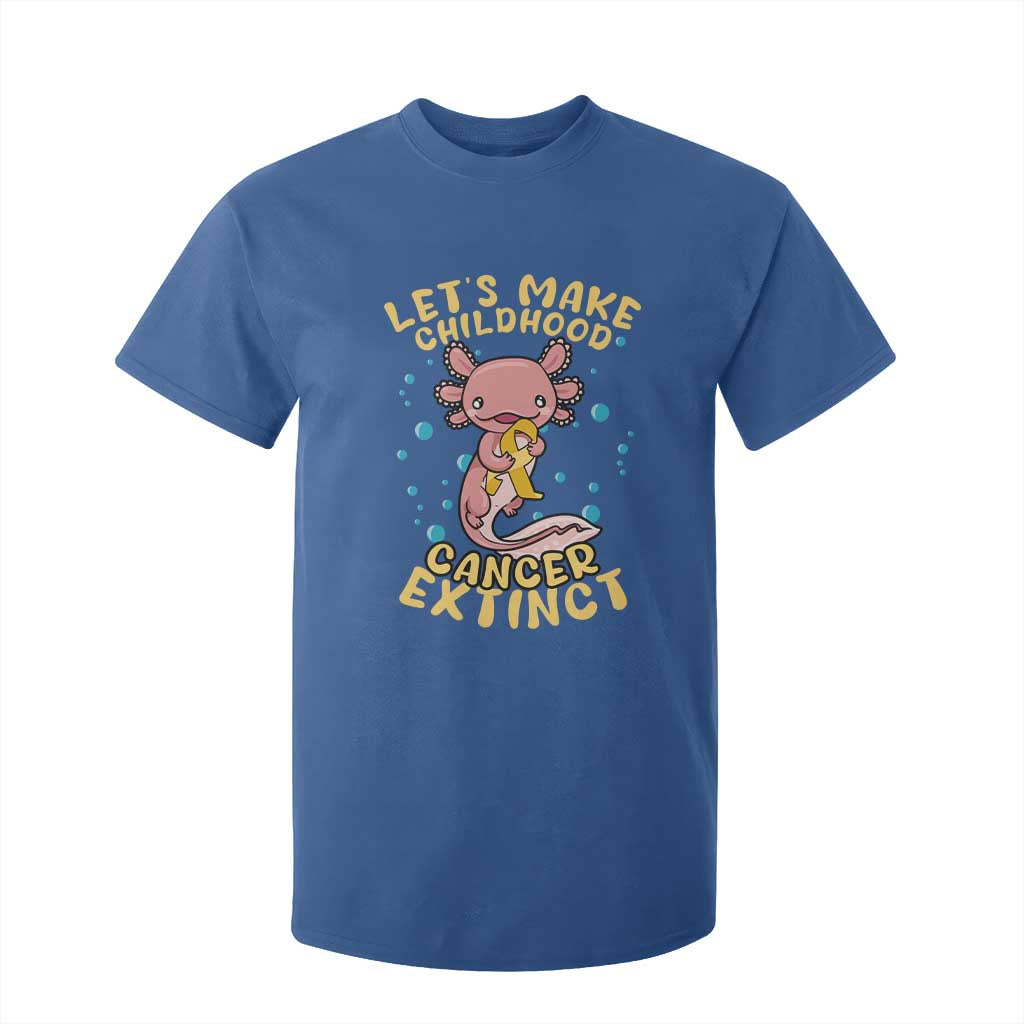 Childhood Cancer Warrior Support T Shirt For Kid Make Extinct Axolotl Pediatric Cancer