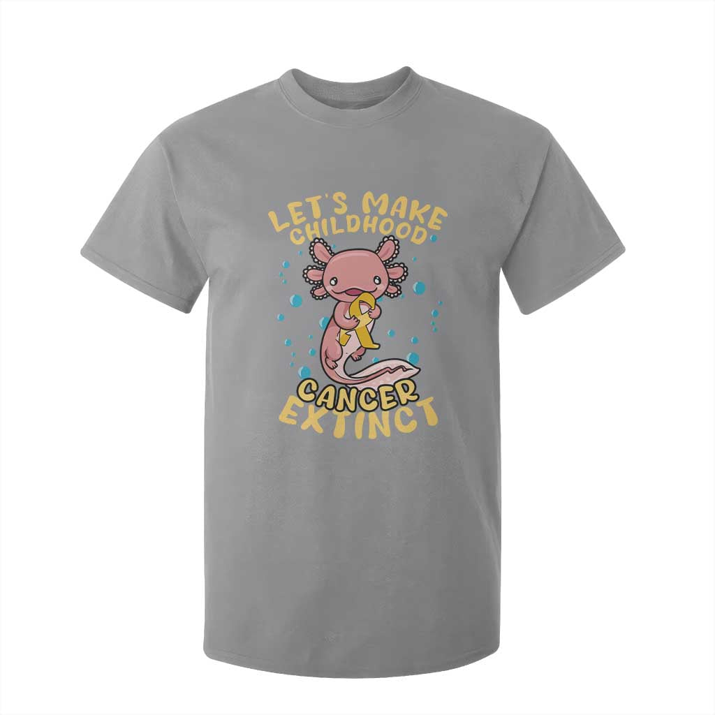Childhood Cancer Warrior Support T Shirt For Kid Make Extinct Axolotl Pediatric Cancer
