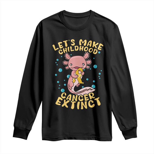 Childhood Cancer Warrior Support Long Sleeve Shirt Make Extinct Axolotl Pediatric Cancer
