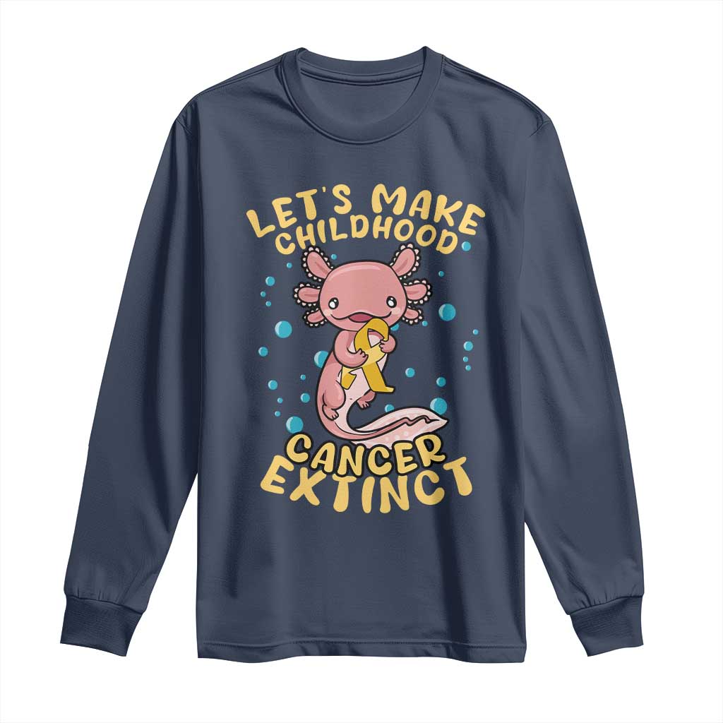 Childhood Cancer Warrior Support Long Sleeve Shirt Make Extinct Axolotl Pediatric Cancer