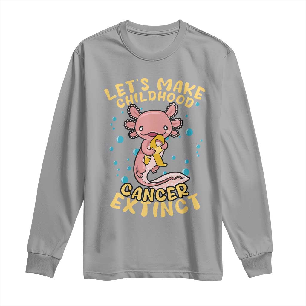 Childhood Cancer Warrior Support Long Sleeve Shirt Make Extinct Axolotl Pediatric Cancer