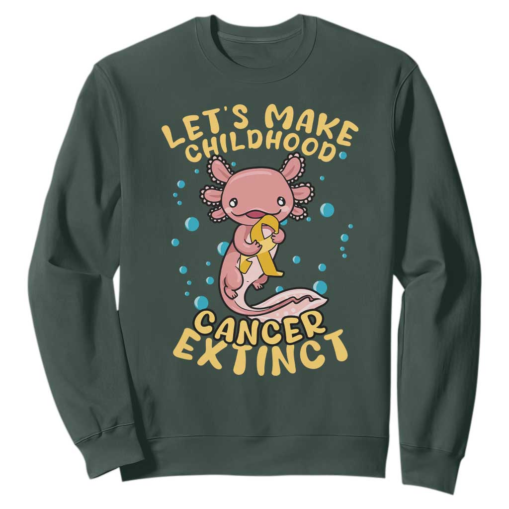 Childhood Cancer Warrior Support Sweatshirt Make Extinct Axolotl Pediatric Cancer