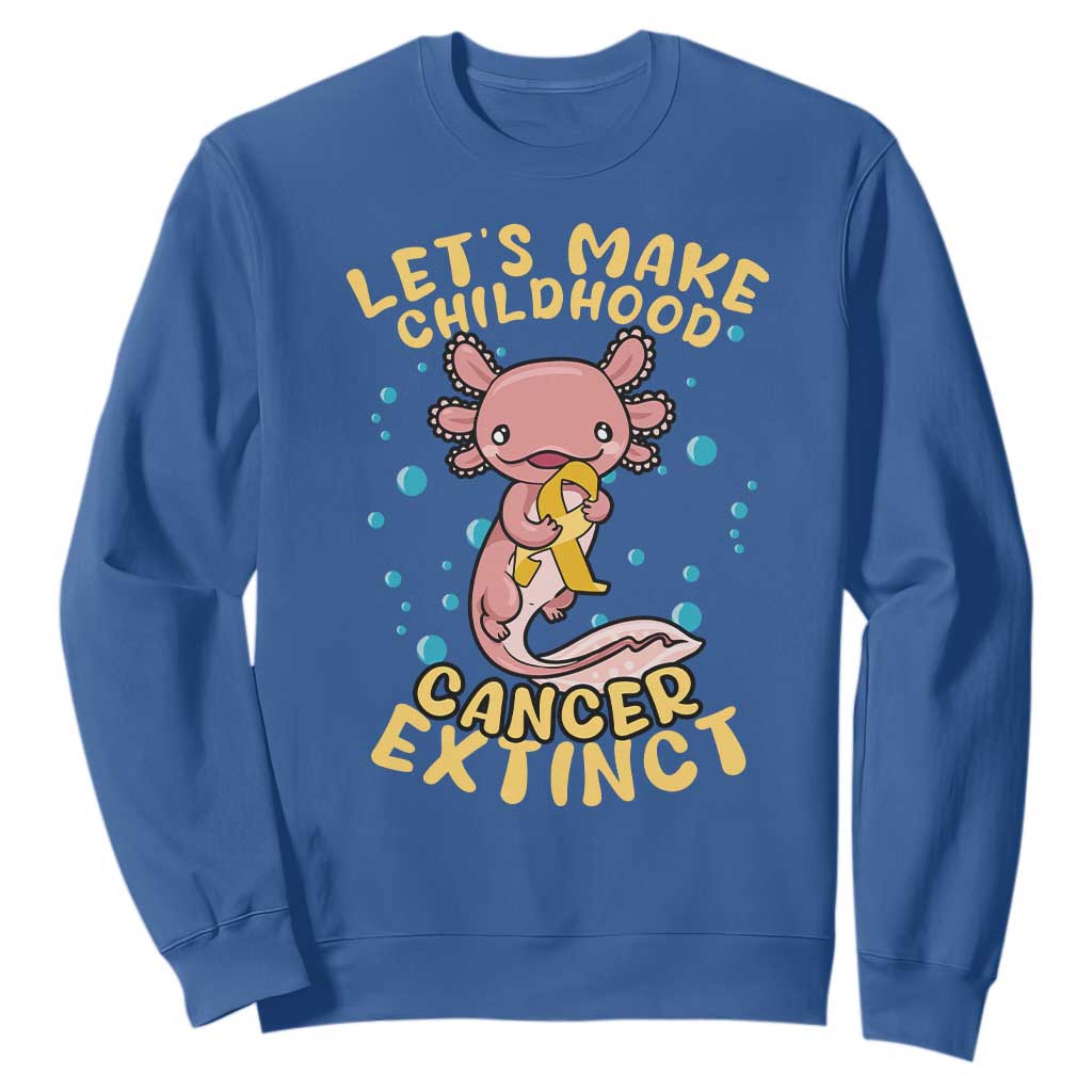 Childhood Cancer Warrior Support Sweatshirt Make Extinct Axolotl Pediatric Cancer