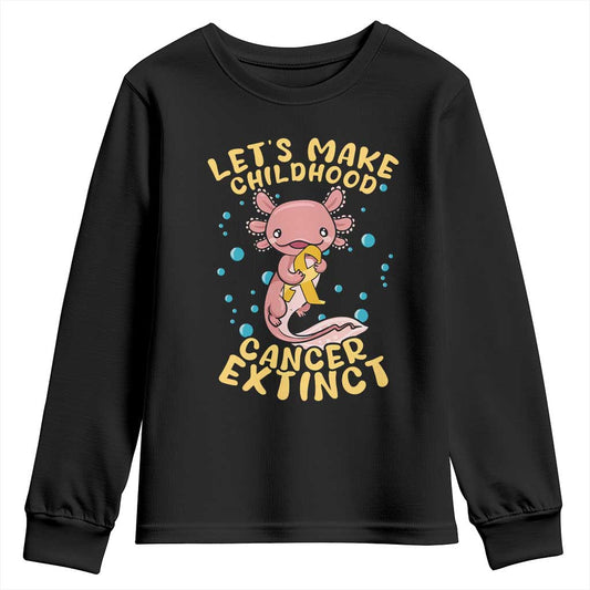 Childhood Cancer Warrior Support Youth Sweatshirt Make Extinct Axolotl Pediatric Cancer