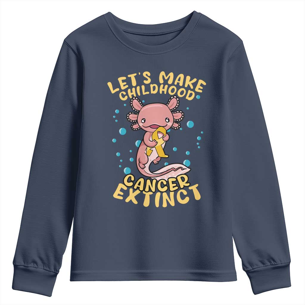 Childhood Cancer Warrior Support Youth Sweatshirt Make Extinct Axolotl Pediatric Cancer