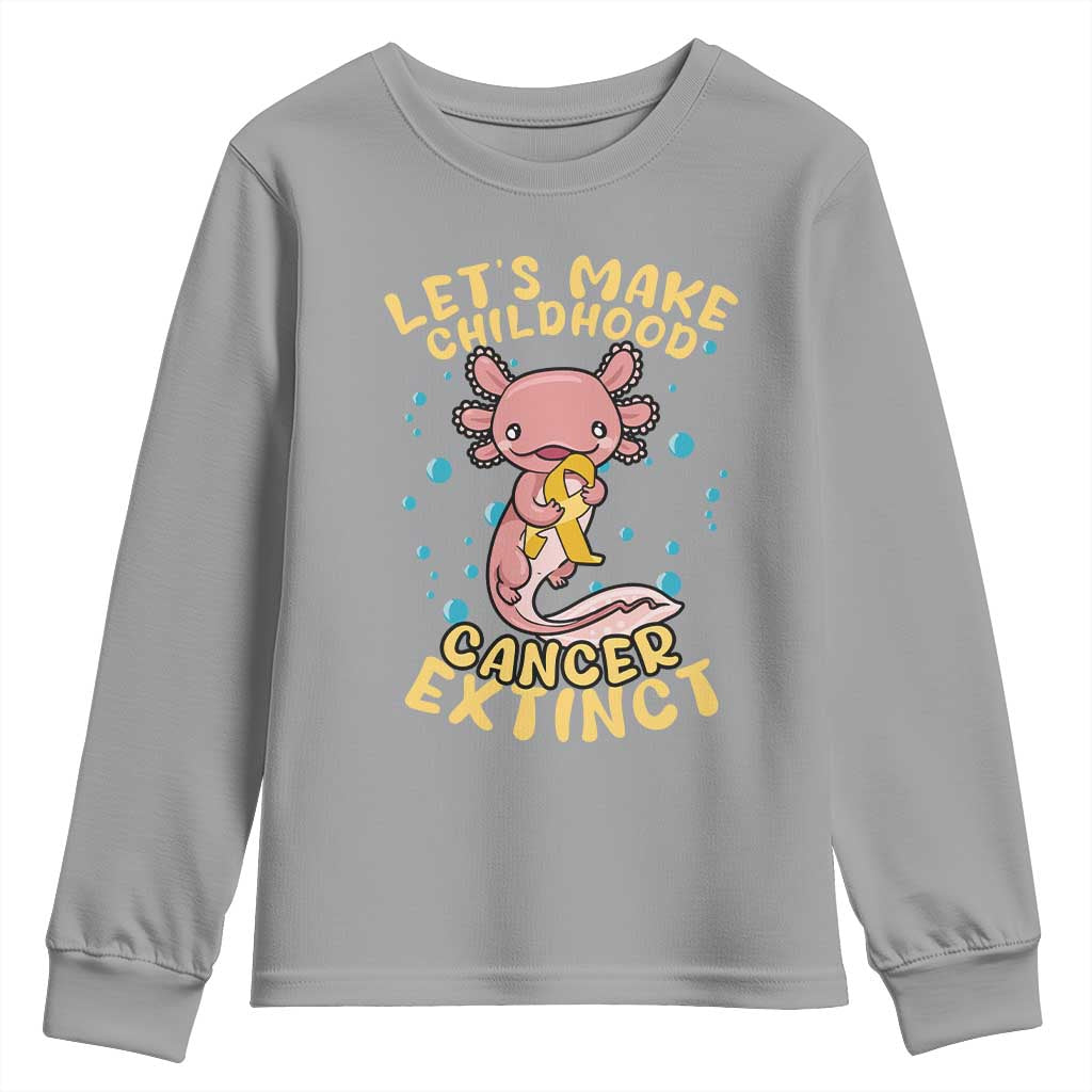 Childhood Cancer Warrior Support Youth Sweatshirt Make Extinct Axolotl Pediatric Cancer