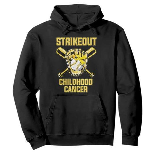Childhood Cancer Warrior Support Hoodie Strikeout Baseball Pediatric Cancer
