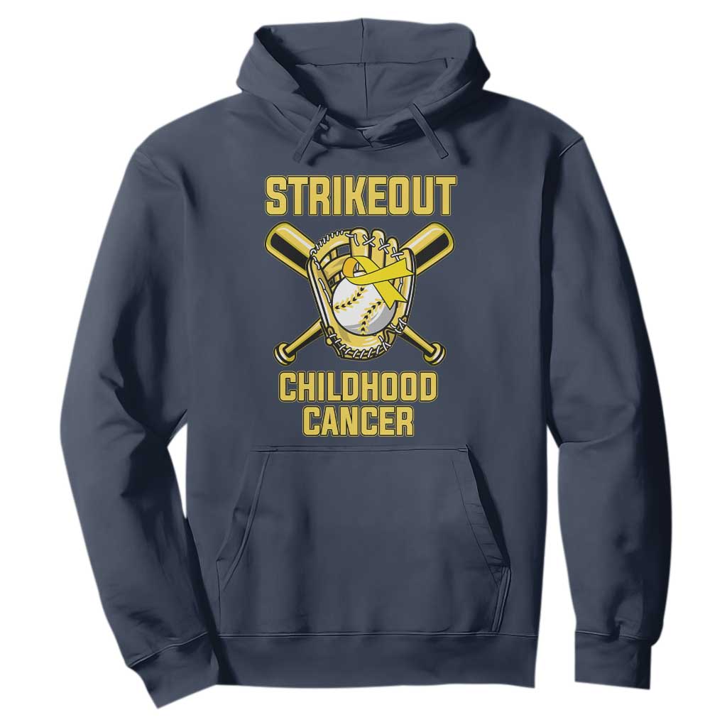 Childhood Cancer Warrior Support Hoodie Strikeout Baseball Pediatric Cancer