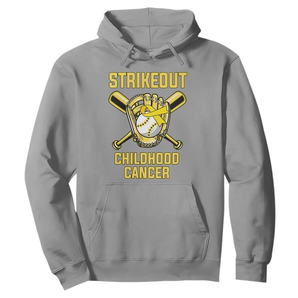 Childhood Cancer Warrior Support Hoodie Strikeout Baseball Pediatric Cancer