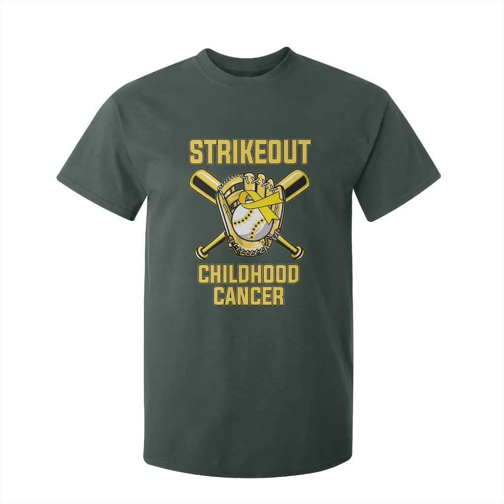 Childhood Cancer Warrior Support T Shirt For Kid Strikeout Baseball Pediatric Cancer