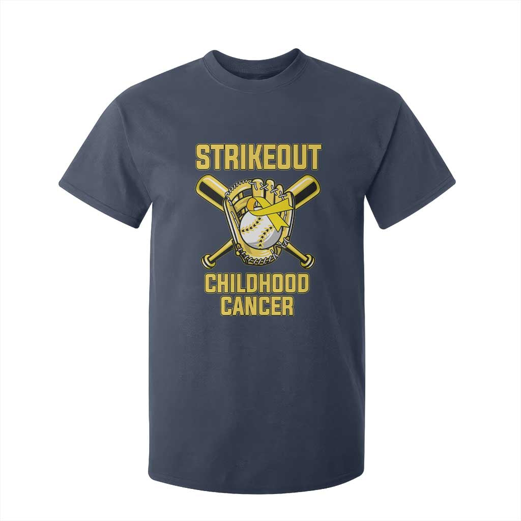 Childhood Cancer Warrior Support T Shirt For Kid Strikeout Baseball Pediatric Cancer