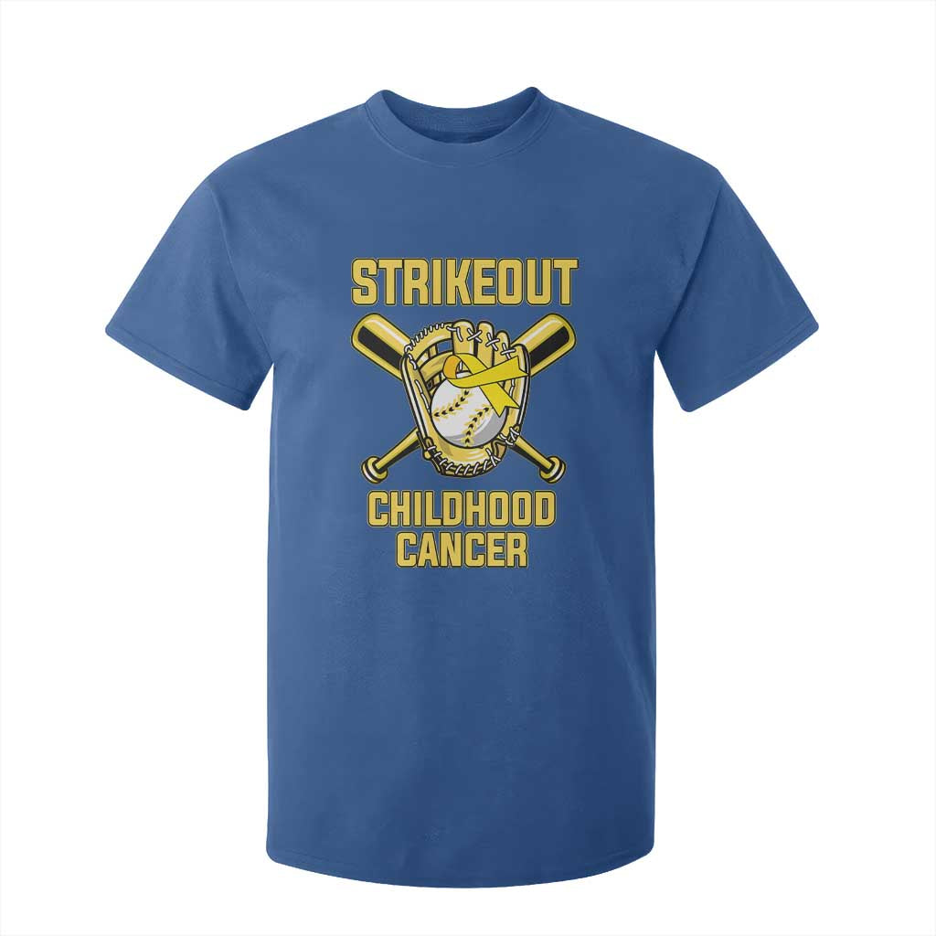 Childhood Cancer Warrior Support T Shirt For Kid Strikeout Baseball Pediatric Cancer