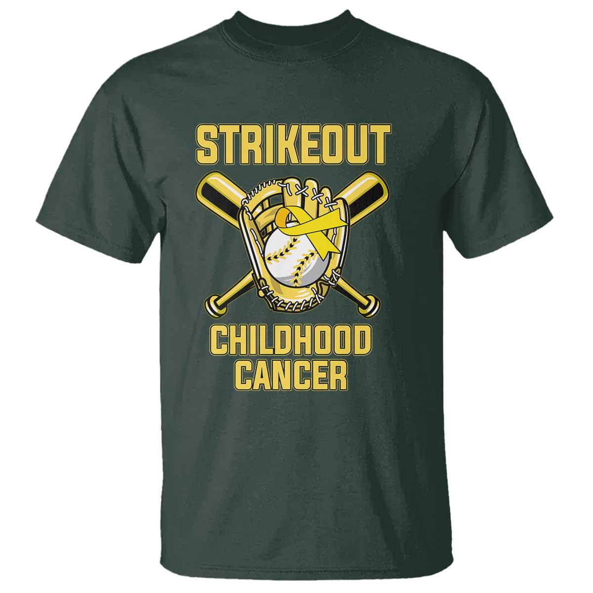 Childhood Cancer Warrior Support T Shirt Strikeout Baseball Pediatric Cancer