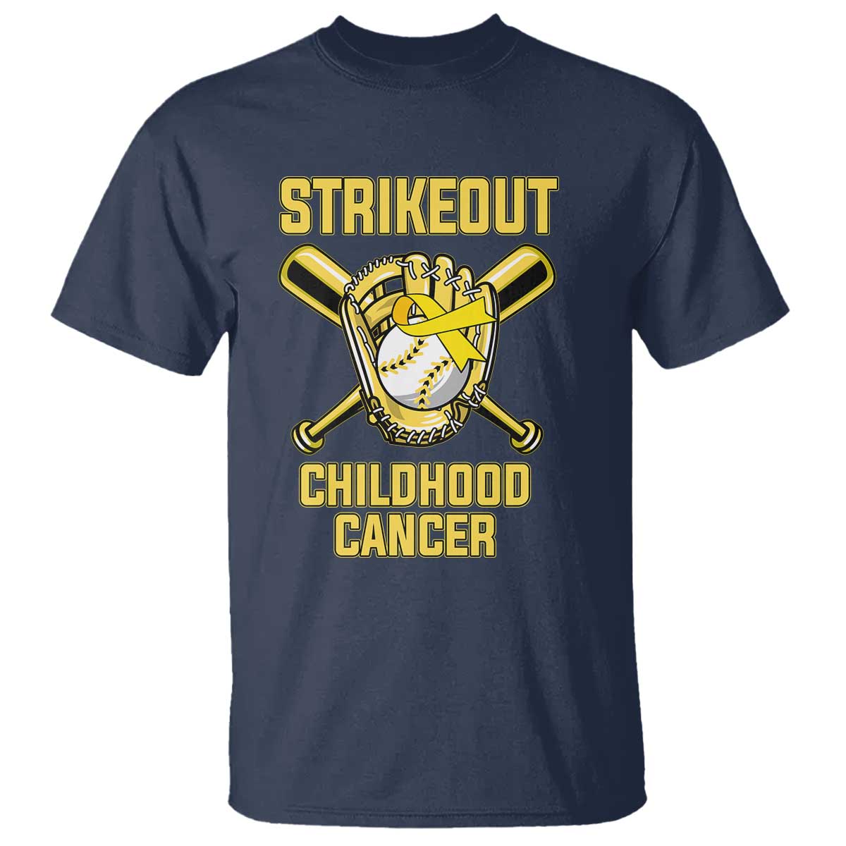 Childhood Cancer Warrior Support T Shirt Strikeout Baseball Pediatric Cancer