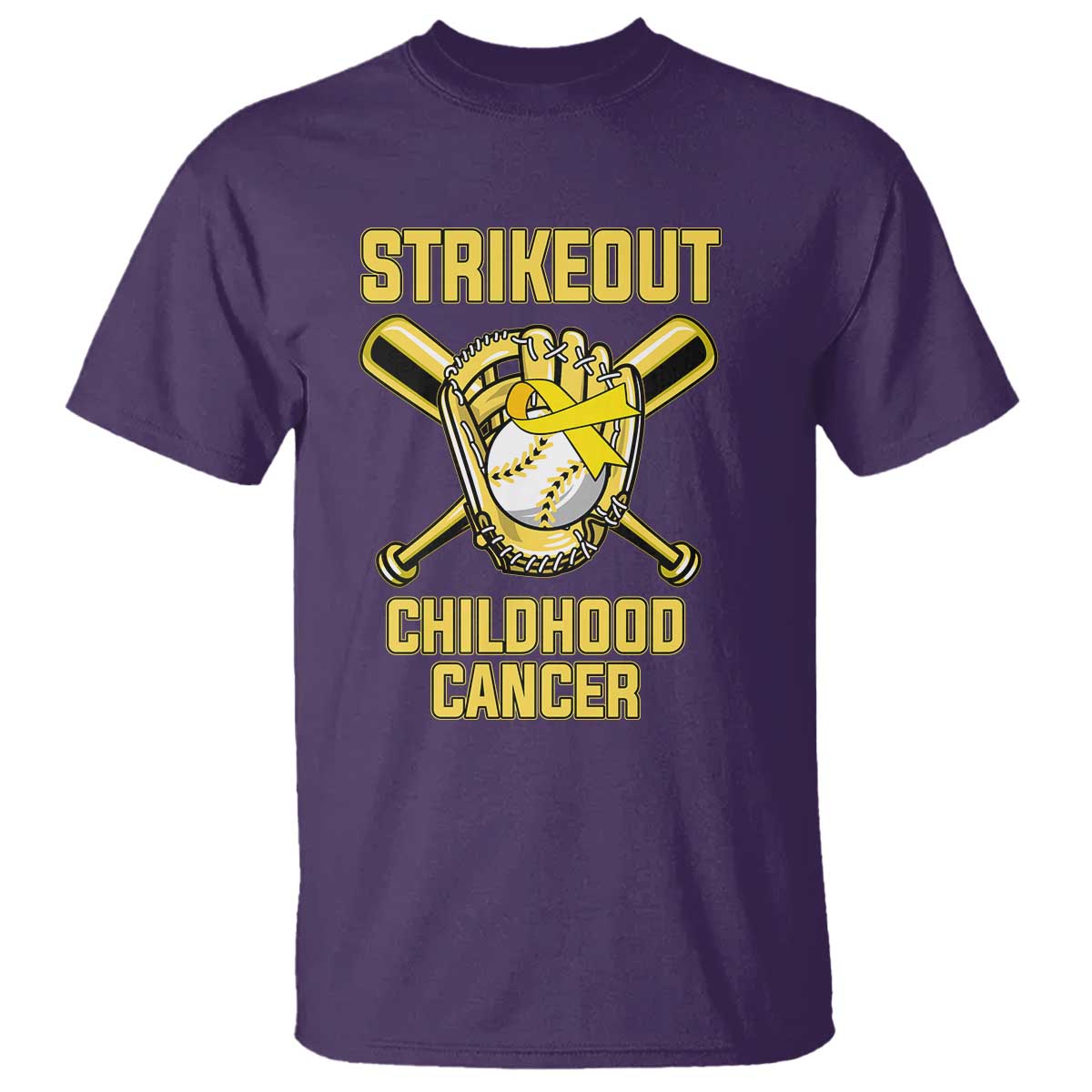 Childhood Cancer Warrior Support T Shirt Strikeout Baseball Pediatric Cancer