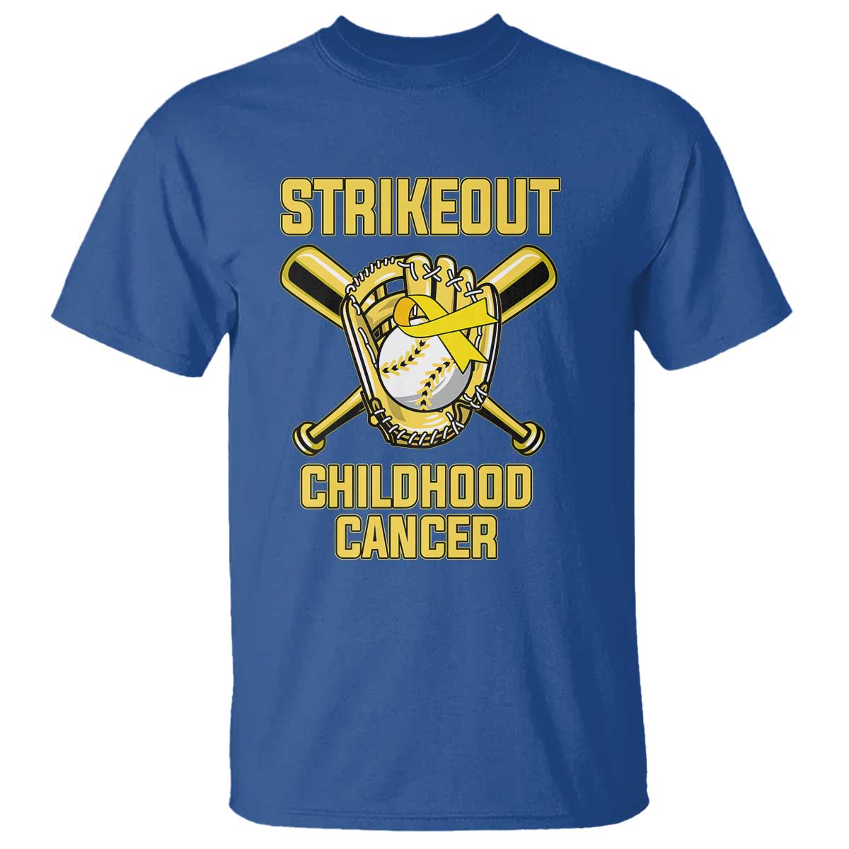 Childhood Cancer Warrior Support T Shirt Strikeout Baseball Pediatric Cancer
