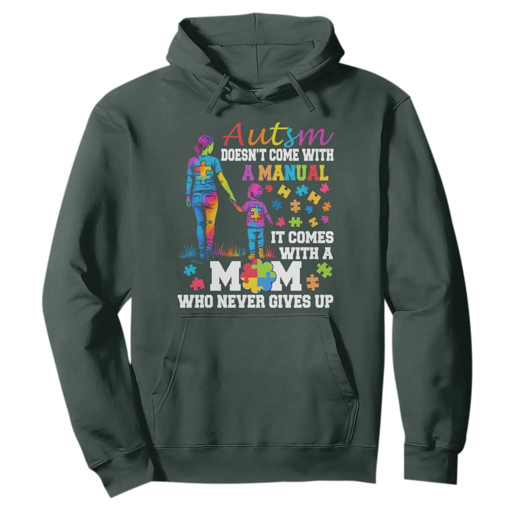 Autism Mom Hoodie Who Never Gives Up Family Support Autistic