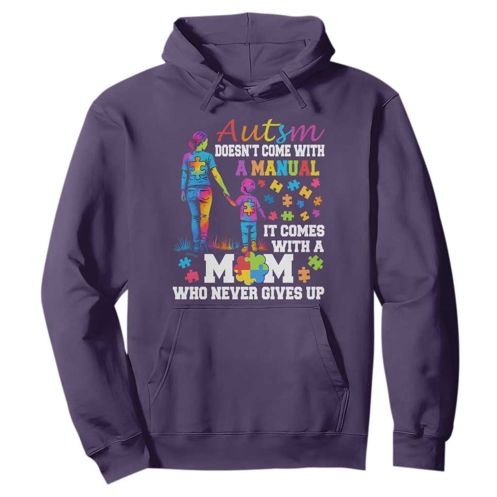 Autism Mom Hoodie Who Never Gives Up Family Support Autistic