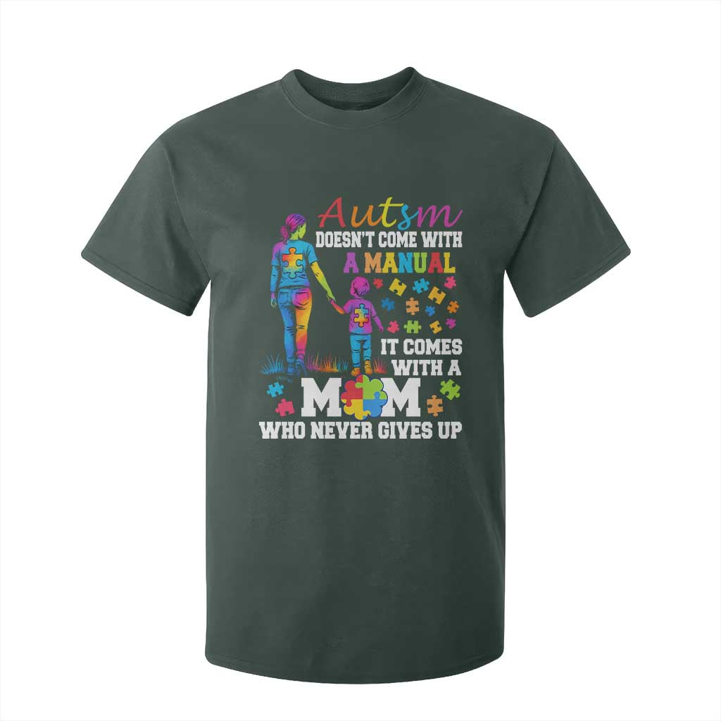 Autism Mom T Shirt For Kid Who Never Gives Up Family Support Autistic
