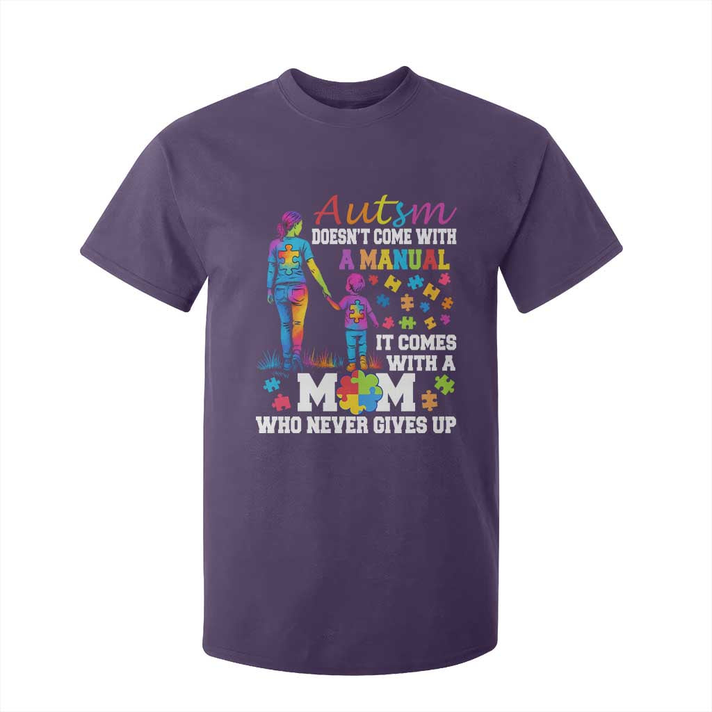 Autism Mom T Shirt For Kid Who Never Gives Up Family Support Autistic