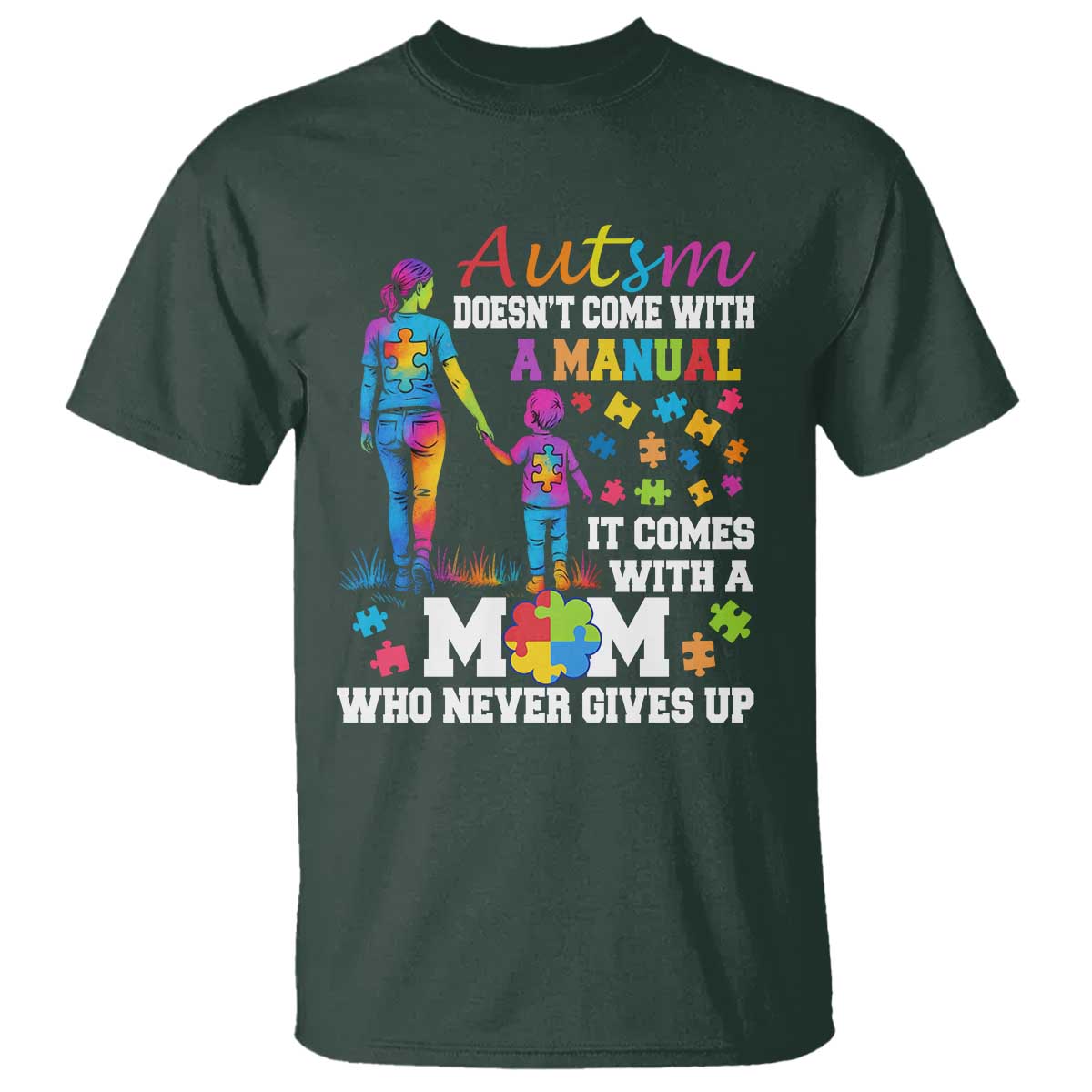 autism-mom-t-shirt-who-never-gives-up-family-support-autistic
