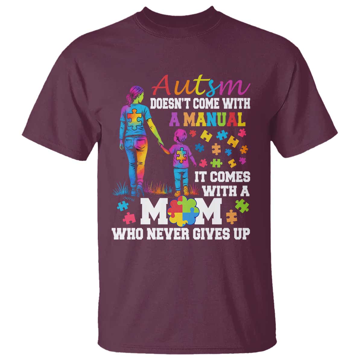 autism-mom-t-shirt-who-never-gives-up-family-support-autistic