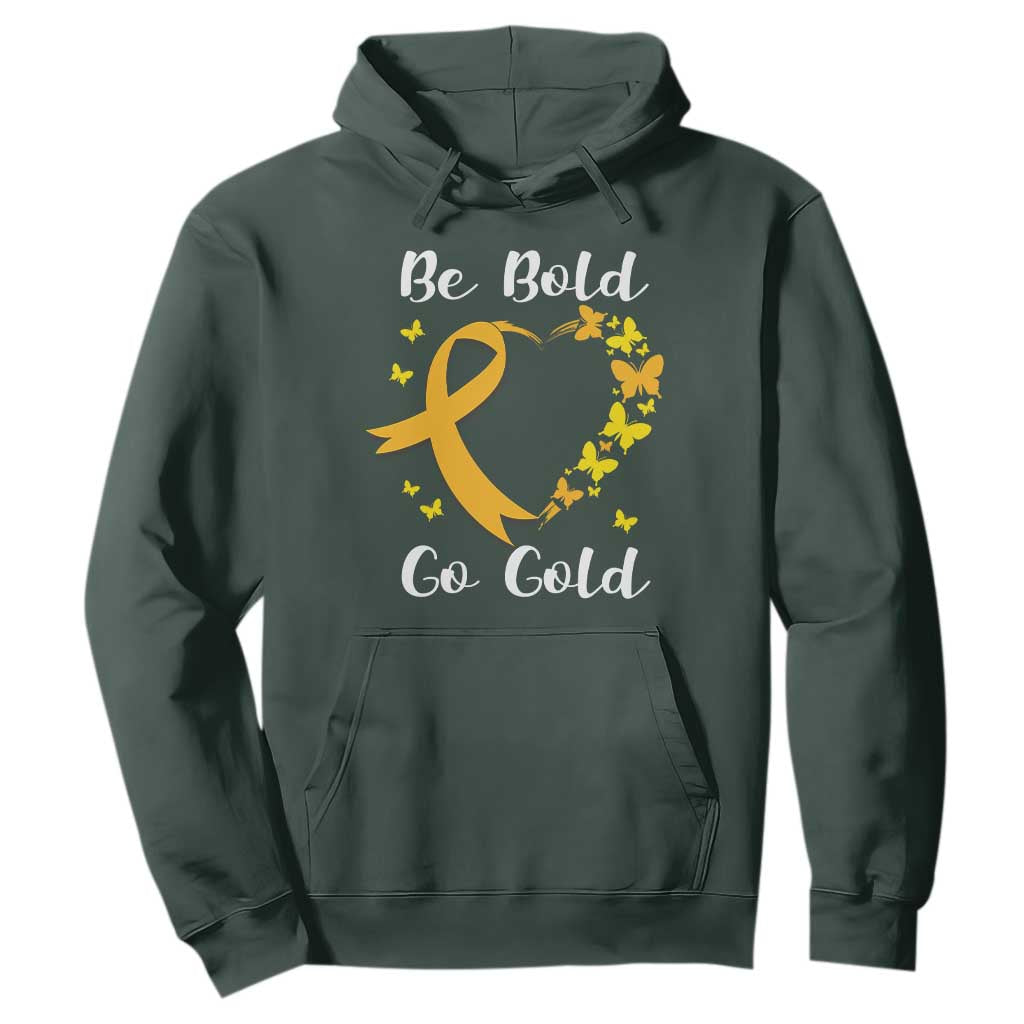 Childhood Cancer Warrior Support Hoodie Childhood Be Bold Go Gold Heart