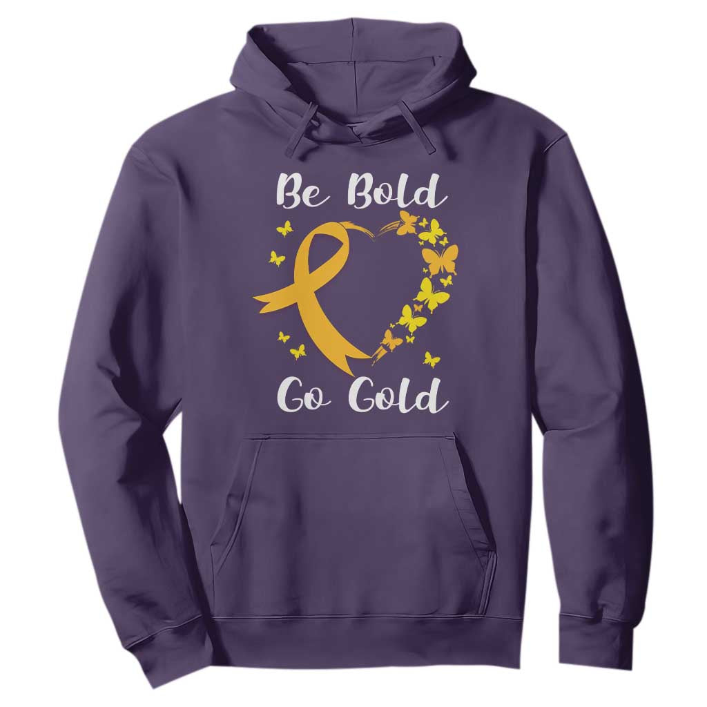 Childhood Cancer Warrior Support Hoodie Childhood Be Bold Go Gold Heart