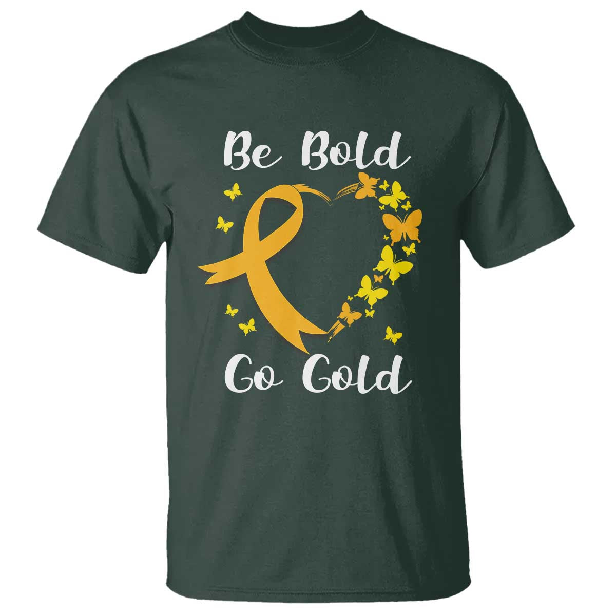 Childhood Cancer Warrior Support T Shirt Childhood Be Bold Go Gold Heart