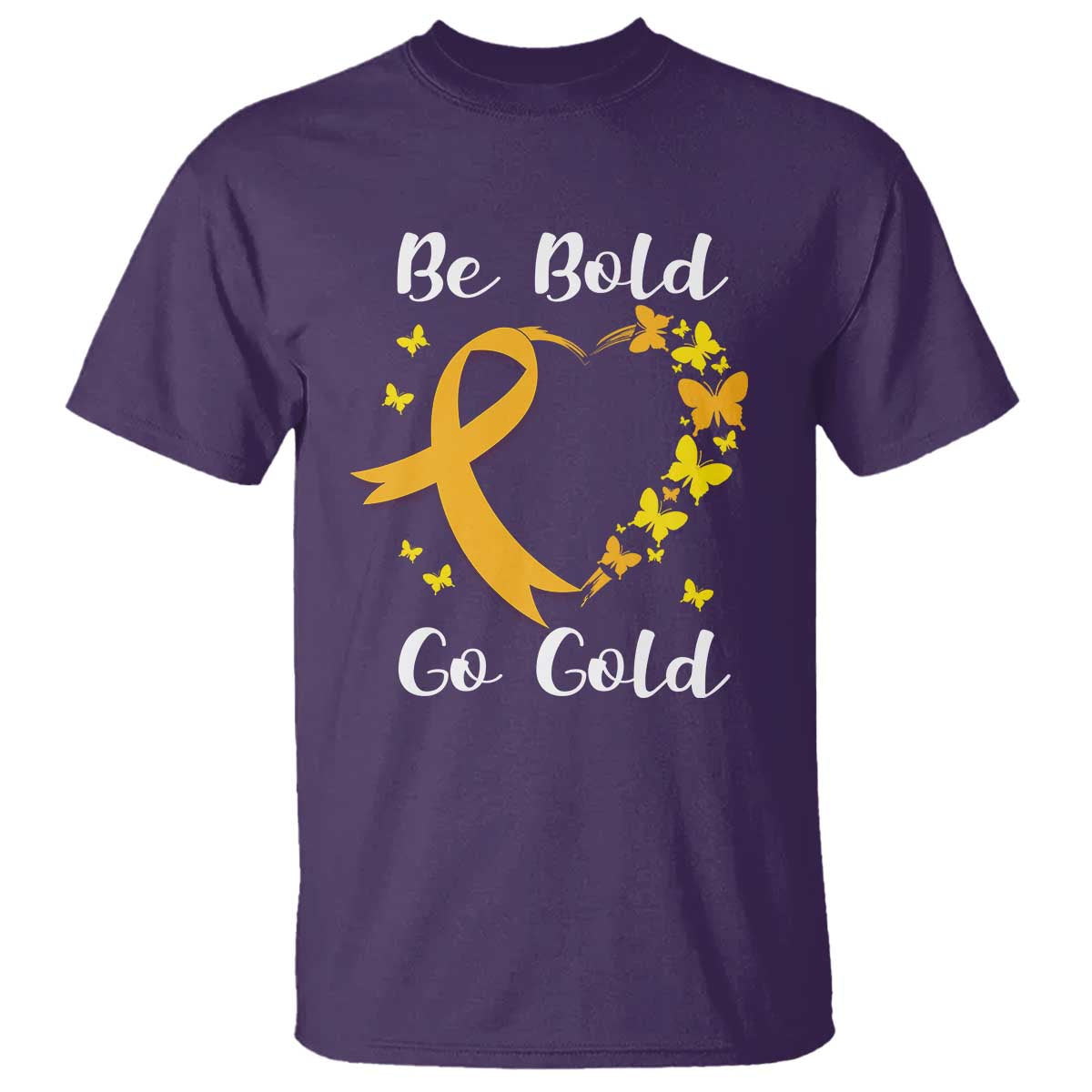 Childhood Cancer Warrior Support T Shirt Childhood Be Bold Go Gold Heart