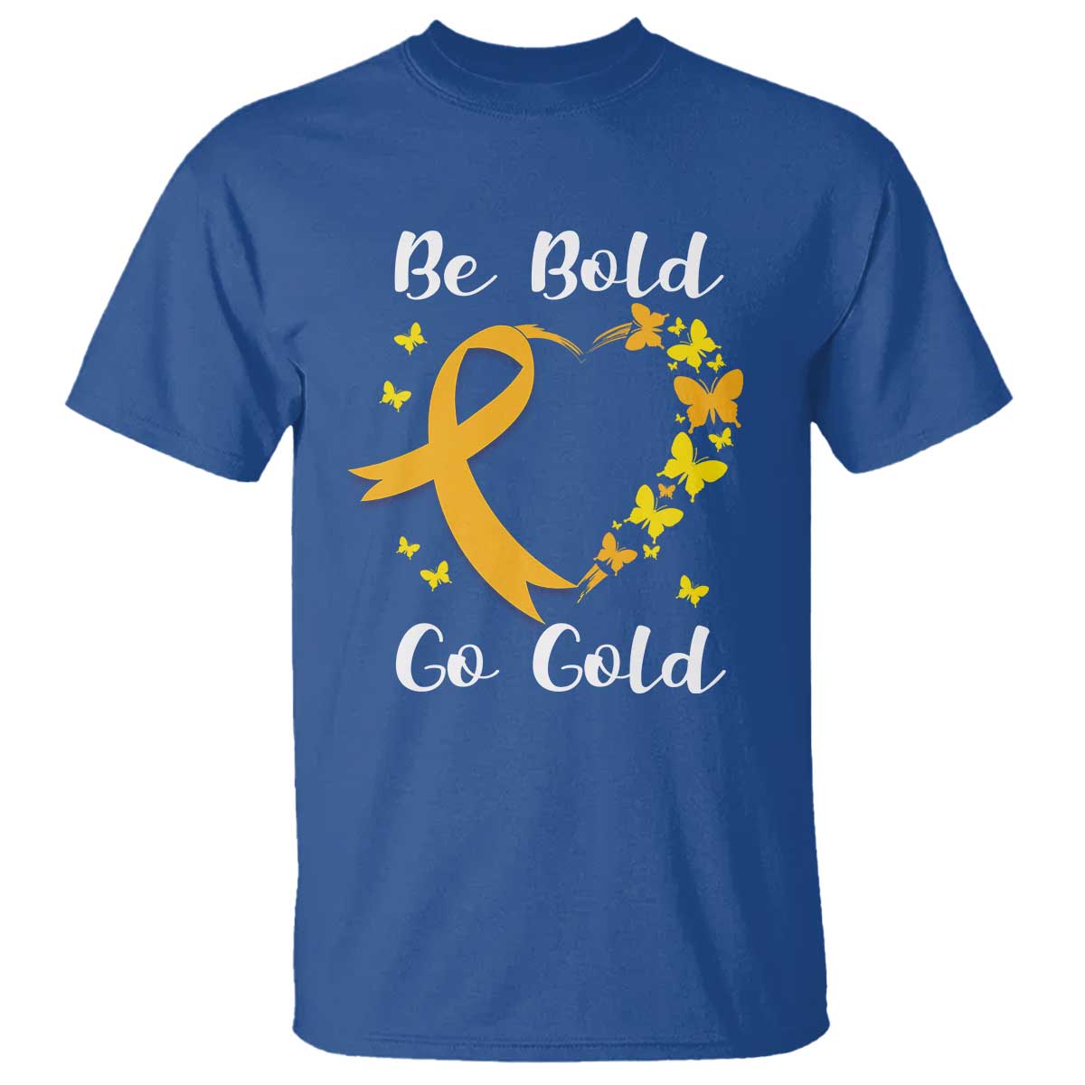 Childhood Cancer Warrior Support T Shirt Childhood Be Bold Go Gold Heart