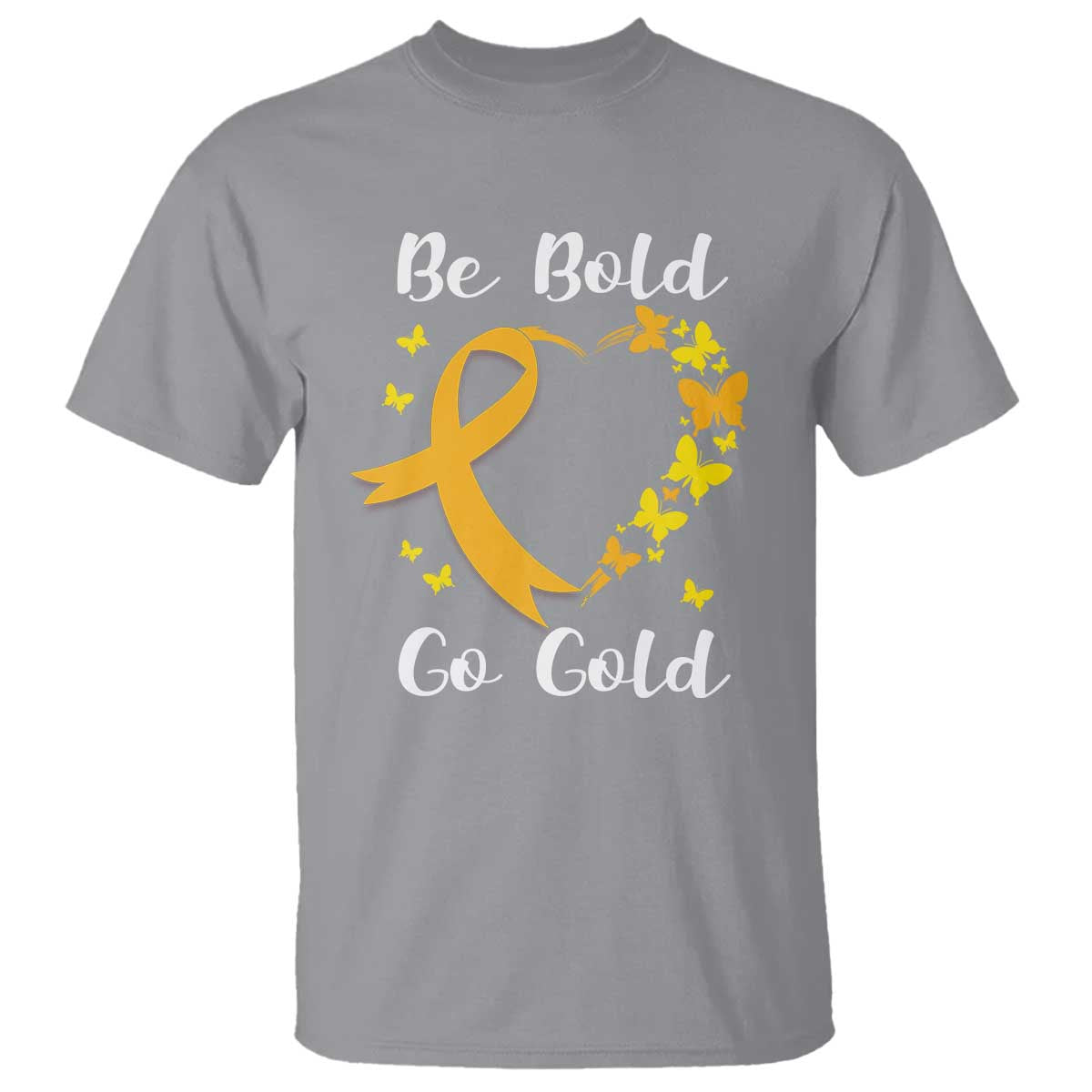 Childhood Cancer Warrior Support T Shirt Childhood Be Bold Go Gold Heart