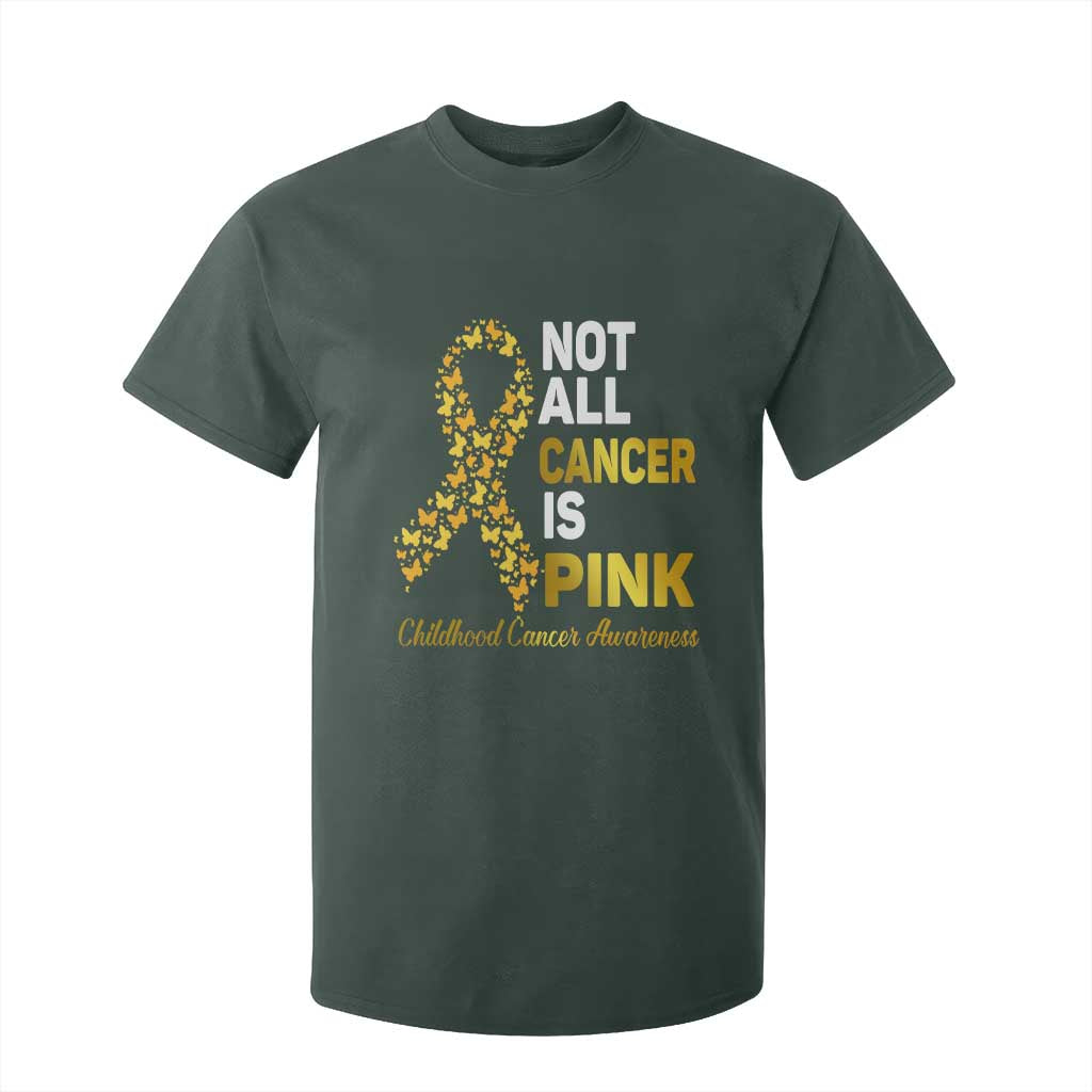 Childhood Cancer Warrior Support T Shirt For Kid Not All Cancer Is Pink Gold Ribbon Support