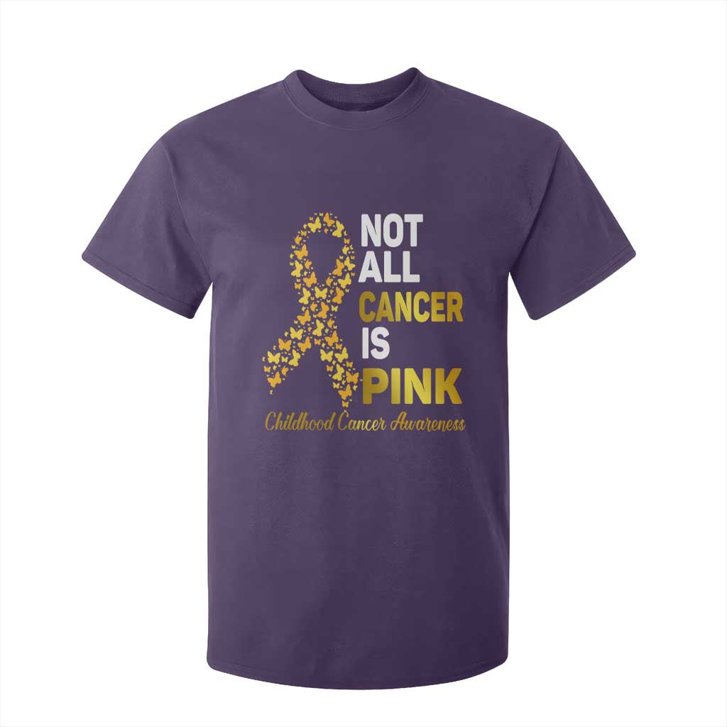 Childhood Cancer Warrior Support T Shirt For Kid Not All Cancer Is Pink Gold Ribbon Support