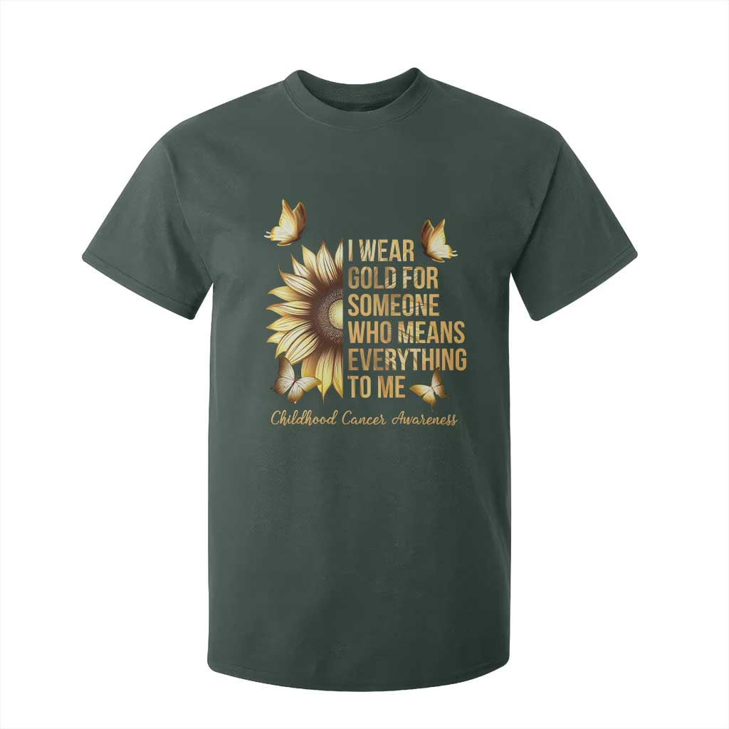 Childhood Cancer Warrior Support T Shirt For Kid I Wear Gold For Someone Means Everything