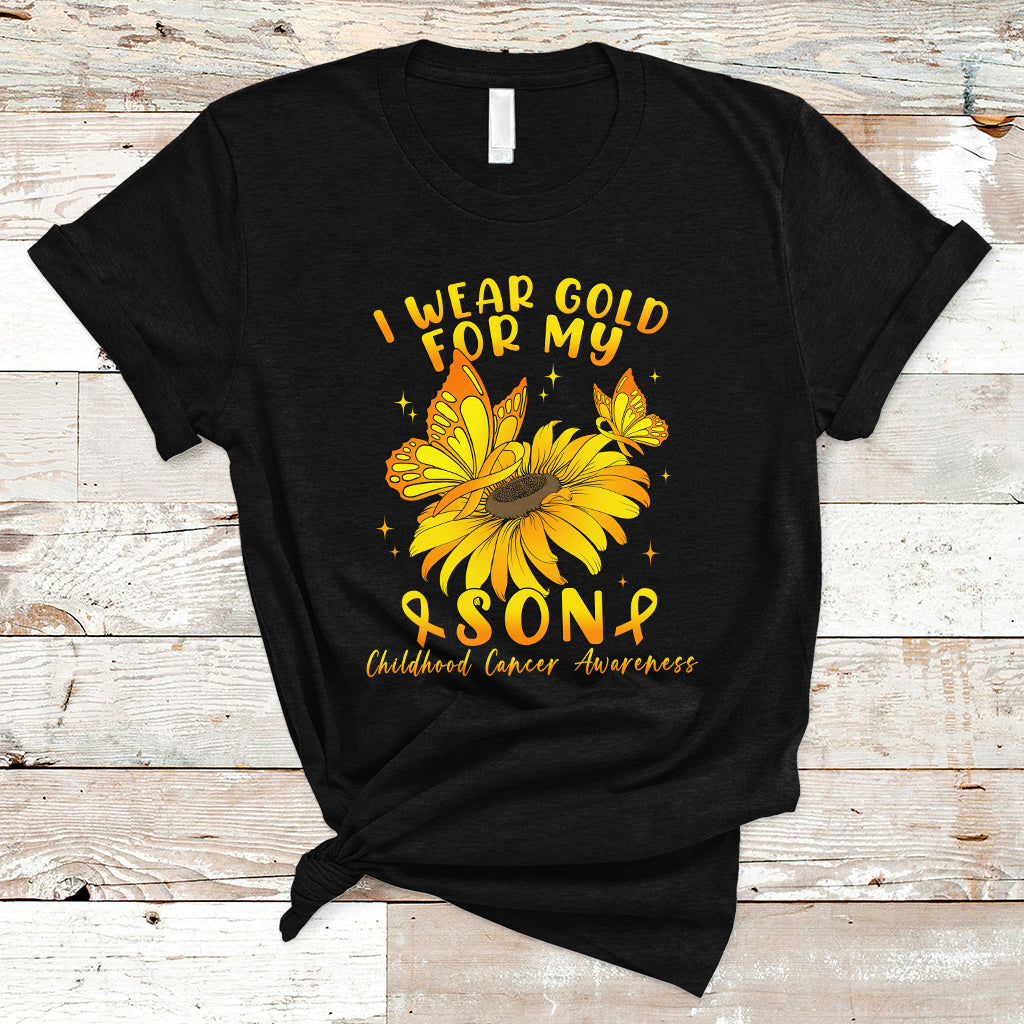 chilhood-cancer-awareness-t-shirt-i-wear-gold-for-my-son-sunflower-1