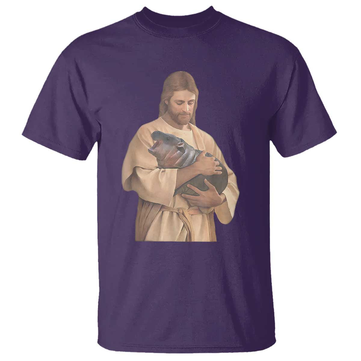 jesus-loves-moo-deng-t-shirt-bouncy-pig-cute-pygmy-hippo-meme