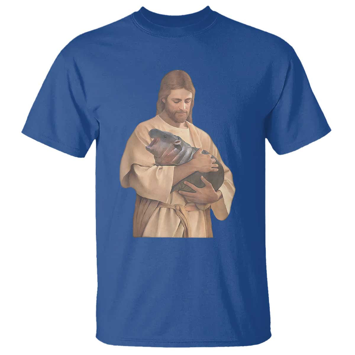 jesus-loves-moo-deng-t-shirt-bouncy-pig-cute-pygmy-hippo-meme