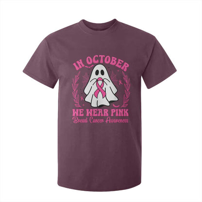 Breast Cancer Support T Shirt For Kid In October We Wear Pink